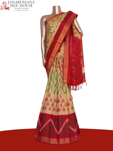 Designer Exclusive Handloom Ikat Soft Silk Saree